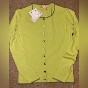 Vintage 100% Scottish Cashmere Green Button-Up Cardigan